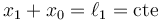 x_1+x_0 = \ell_1 = \mathrm{cte}