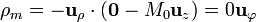 \rho_m=-\mathbf{u}_\rho\cdot(\mathbf{0}-M_0\mathbf{u}_z)=0\mathbf{u}_\varphi