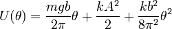 U(\theta)=\frac{mgb}{2\pi}\theta+\frac{kA^2}{2}+\frac{kb^2}{8\pi^2}\theta^2