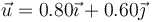 \vec{u}=0.80\vec{\imath}+0.60\vec{\jmath}