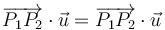 \overrightarrow{P_1P_2}\cdot\vec{u}=\overrightarrow{P_1P_2}\cdot\vec{u}\,