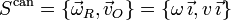 S^{\mathrm{can}} = \{ \vec{\omega}_R,\vec{v}_O\} = \{\omega\,\vec{\imath},v\,\vec{\imath}\}