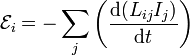 \mathcal{E}_i = -\sum_j\left(\frac{\mathrm{d}(L_{ij}I_j)}{\mathrm{d}t}\right)