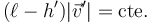 (\ell-h')|\vec{v}'| = \mathrm{cte}.