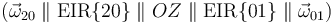 (\vec{\omega}_{20}\parallel\mathrm{EIR\{20\}} \parallel OZ \parallel\mathrm{EIR\{01\}}\parallel\vec{\omega}_{01})\,