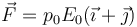 \vec{F}=p_0 E_0 (\vec{\imath}+\vec{\jmath})