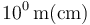 10^0\,\mathrm{m} (\mathrm{cm})