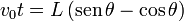 
v_0t = L\,(\mathrm{sen}\,\theta - \cos\theta)
