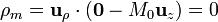 \rho_m=\mathbf{u}_\rho\cdot(\mathbf{0}-M_0\mathbf{u}_z)=0