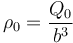 \rho_0=\frac{Q_0}{b^3}