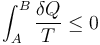 \int_A^B \frac{\delta Q}{T} \leq 0