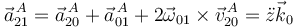 
\vec{a}^{\,A}_{21} = \vec{a}^{\,A}_{20} + \vec{a}^{\,A}_{01} + 2\vec{\omega}_{01}\times\vec{v}^{\,A}_{20}
=
\ddot{z}\vec{k}_0
