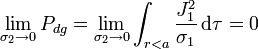 \lim_{\sigma_2\to 0}P_{dg} = \lim_{\sigma_2\to 0}\int_{r<a} \frac{J_1^2}{\sigma_1}\,\mathrm{d}\tau= 0