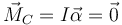 \vec{M}_C = I\vec{\alpha}=\vec{0}