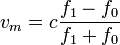 v_m=c\frac{f_1-f_0}{f_1+f_0}