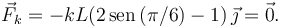 
\vec{F}_k = -kL(2\,\mathrm{sen}\,(\pi/6) - 1)\,\vec{\jmath} = \vec{0}.
