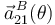 \vec{a}^{\, B}_{21}(\theta)\,