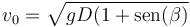 v_0=\sqrt{gD(1+\mathrm{sen}(\beta)}