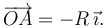 
\overrightarrow{OA} =  - R\,\vec{\imath}.
