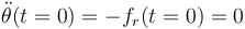 
\ddot{\theta}(t=0) = -f_r(t=0) = 0
