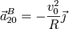 \vec{a}^B_{20}=-\frac{v_0^2}{R}\vec{\jmath}
