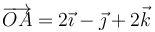 \overrightarrow{OA}=2\vec{\imath}-\vec{\jmath}+2\vec{k}