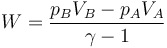 W=\frac{p_BV_B-p_AV_A}{\gamma-1}