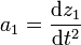 a_1 = \frac{\mathrm{d}z_1}{\mathrm{d}t^2}
