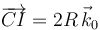 \overrightarrow{CI}=2R\,\vec{k}_0\,