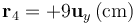 \mathbf{r}_4=+9\mathbf{u}_y\,\mathrm{(cm)}