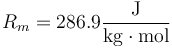 R_m = 286.9\frac{\mathrm{J}}{\mathrm{kg}\cdot\mathrm{mol}}
