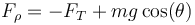 F_\rho = -F_T + mg\cos(\theta)\,