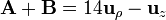 \mathbf{A}+\mathbf{B} = 14\mathbf{u}_{\rho}-\mathbf{u}_{z}