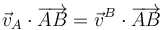 \vec{v}_A\cdot\overrightarrow{AB}=\vec{v}^B\cdot\overrightarrow{AB}