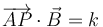 \overrightarrow{AP}\cdot \vec{B}=k