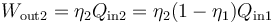 W_\mathrm{out2}=\eta_2 Q_\mathrm{in2}=\eta_2(1-\eta_1)Q_\mathrm{in1}\,