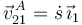 
\vec{v}^{\,A}_{21} = \dot{s}\,\vec{\imath}_1
