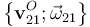 \big\{\mathbf{v}_{21}^O\mathrm{;}\,\vec{\omega}_{21}\big\}