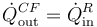 \dot{Q}^{CF}_\mathrm{out}=\dot{Q}^R_\mathrm{in}