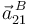 \vec{a}^{\, B}_{21}\,