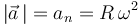 
|\vec{a}\,|=a_n=R\,\omega^2
