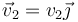 \vec{v}_2=v_2\vec{\jmath}
