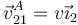 \vec{v}^A_{21}=v\vec{\imath}_2