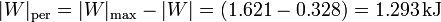 |W|_\mathrm{per}=|W|_\mathrm{max} - |W| = (1.621-0.328)= 1.293\,\mathrm{kJ}