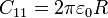 C_{11}=2\pi\varepsilon_0 R